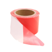 Safety Tape Red & White 75mm 100M Roll 50Micron