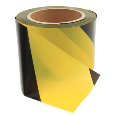 Safety Tape Yellow Black 75mm 100M Roll 50Micron