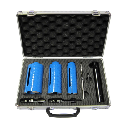 Diamond Core Bit  3 Pc Set & Adapter Wet & Dry Aluminium