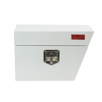 Truck Box Steel 600 x 250 x 400 White Right Hand Side Under Tray T-Lock Handle