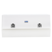 Truck Box Steel 1500 x 500 x 800 White Gas Struts T-Lock Handle Angled