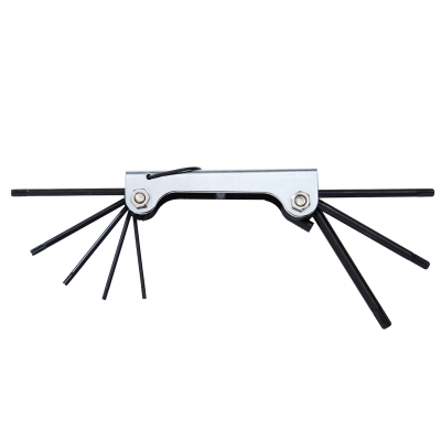 Torx Key 8 Piece Set: T9-T40 Folding Chrome Nickel Plated Metal Case