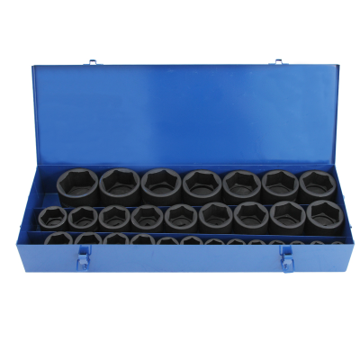 Imp Skt Std Set 3/4D Imperial Set Cr-MO 3/4, 13/16,7/8,15/16 1,1-1/16 In Metal Carry Case