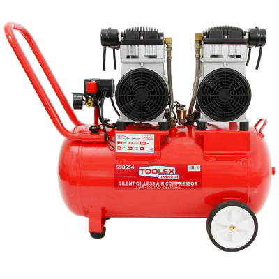 Air Compressor 3.2Hp Oilless 50L Steel Tank Silent 240 L/M  Free air 1440 Rpm 62dBa