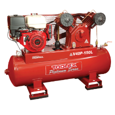  Air Compressor V40PES-150L 13 Hp Petrol Honda 150L Tank Fusheng Pump VA100 145Psi