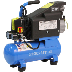  Air Compressor 2.0Hp Electric Direct Drive  6 Litre Tank Procraft W6