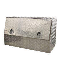  Tool Box Aluminium 1210 x 500 x 700 Angled Checker Plate Gas Struts T-Lock Handles