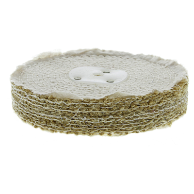 Buffing Mop 200MM 2 Section 25mm Wide Sisal Stitched For Use on Bench Grinders