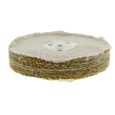 Buffing Mop 150MM 2 Section 25mm Wide Sisal Stitched For Use on Bench Grinders