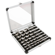 Wood Auger Bits Set 7PCE Metric 200MM Long 10MM -25MM In Aluminium Case