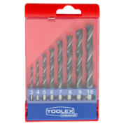 Wood Drill Set Metric 8 Piece Milled Fluted Drill Bits 3 - 10MM In Plastic Case