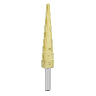 Step Drill  4 To 12mm  9 Step Hss Tin Coated 6MM Shaft