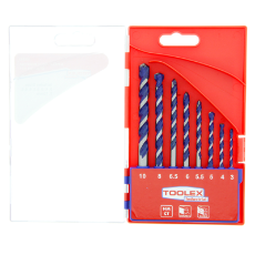  Multi Purpose Drill Bit 8 Piec Set w/ Tungsten Tip for Drill Metal, Masonry & Timber