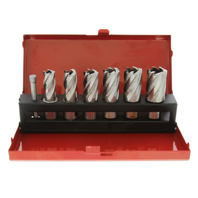 Mag Drill 7Pc Cutter Set Hss 14 16 18 20 22 24mm  X 30mm DP Cobalt M35 In BMC Case