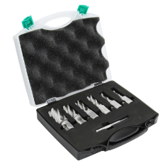  Mag Drill Cutter 7PCE Kit M2 Annular Cutters 12, 14, 16, 18, 20 & 24mm X 30MM Long & P/