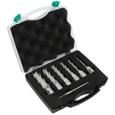  Mag Drill Cutter 7pce  Kit HSS M2 Annular Cutters 12, 14, 16, 18, 20 & 24mm X 55MM Long & P/