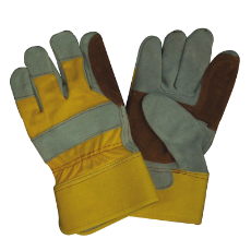  Glove Tan & Grey Canvas Back Leather Palm