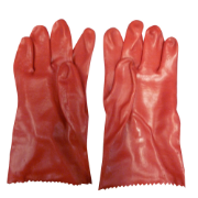 Glove Red Pvc 27Cm