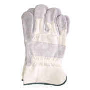 Glove Leather Chrome Palm Standard Cotton Back Gre-Trim