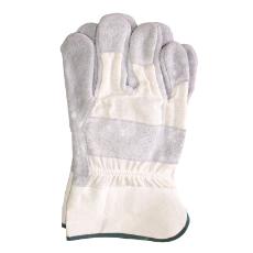  Glove Leather Chrome Palm Standard Cotton Back Gre-Trim