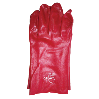 Glove Red Pvc 27Cm Safety Cuff P227-Bea
