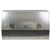 Tool Box Aluminium 1210 x 500 x 800  Angled Checker Plate Gas Struts T-Lock Handles
