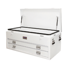  Truck Box Steel 1210 x 600 x 520 White 2 Drawers Gas Struts Heavy Duty