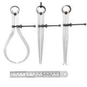 Measuring Set-Technical 4 Pc 150Mm Red Toolex Plastic Hang Pck