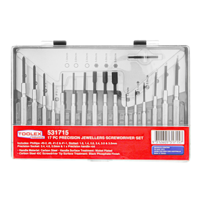 Screwdriver 17 Piece Set: Jewellers with Carry Case