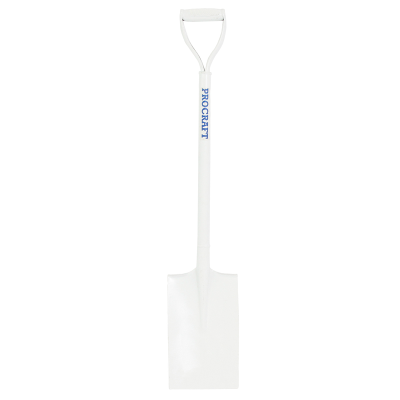 Spade 1050mm x 195mm x 305mm Rectangle Mouth Steel Handle D-Grip White