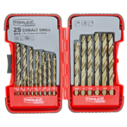 HSS M35 Cobalt Metric Drill Set 25 Piece 1.0MM-13MM In 0.5  Plastic Case Fully Ground
