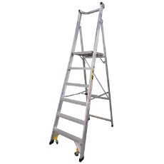 Ladder Platform Ht 1.8m 150kg Aluminium Industrial 2.7m Spring Wheel As/Nzs1892.1:1996