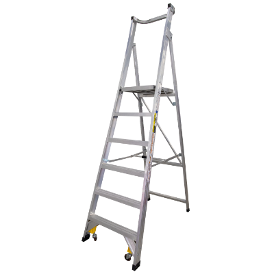 Ladder Platform Ht 1.8m 150kg Aluminium Industrial 2.7m Spring Wheel As/Nzs1892.1:1996