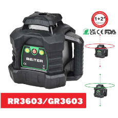 Rotary Laser Level Green Beam Pro Kit With Receiver Clamp Remote Rech Battery Beiter