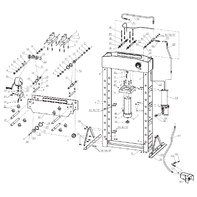 Hydraulic Shop Press 50T Seal Kit suit 595200