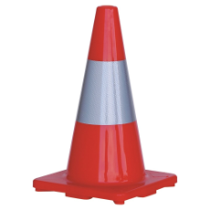 Orange Hi-Vis Traffic cone 450MM W/- Reflective Sleeve