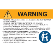 WARNING LABELS FOR COIN BATTERIES