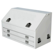 Truck Box Steel 1210 x 600 x 750 White Angeed Procraft 2 Drawers Gas Struts
