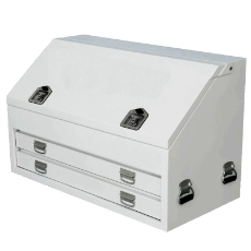 Truck Box Steel 1210 x 600 x 750 White Angeed Procraft 2 Drawers Gas Struts