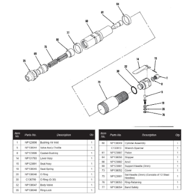 Air Needle Scaler Valve Stem Suit 512128 Part 3
