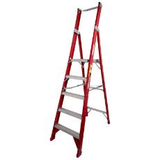 Ladder Platform Ht 1.5m 150kg Fibreglass 5 Steps 2.4m AS/NZS Standard Platform 430x350mm