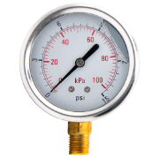 Gauge 100Kpa 63mm Oil Bot 1/4