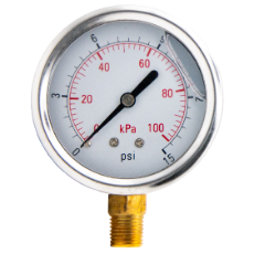 Gauge 100Kpa 63mm Oil Bot 1/4