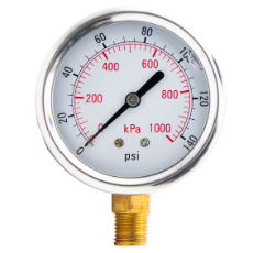 Gauge 1000 Kpa 63mm Oil Bot 1/4