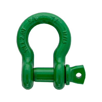 Shackle Bow Screw Pin  13mm x 16mm Paint Green 2 tonne WWL AS2741-2002 S209